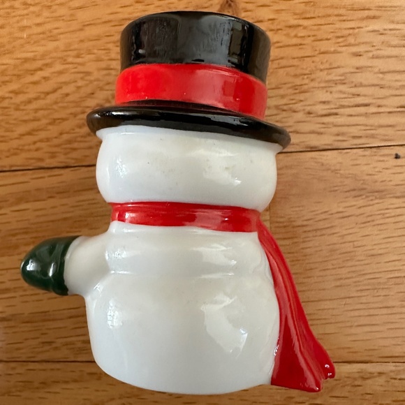 Vtg Halmark Mr and Mrs Snowman Porcelain Christmas Salt & Pepper Shakers 1970s - Picture 8 of 11